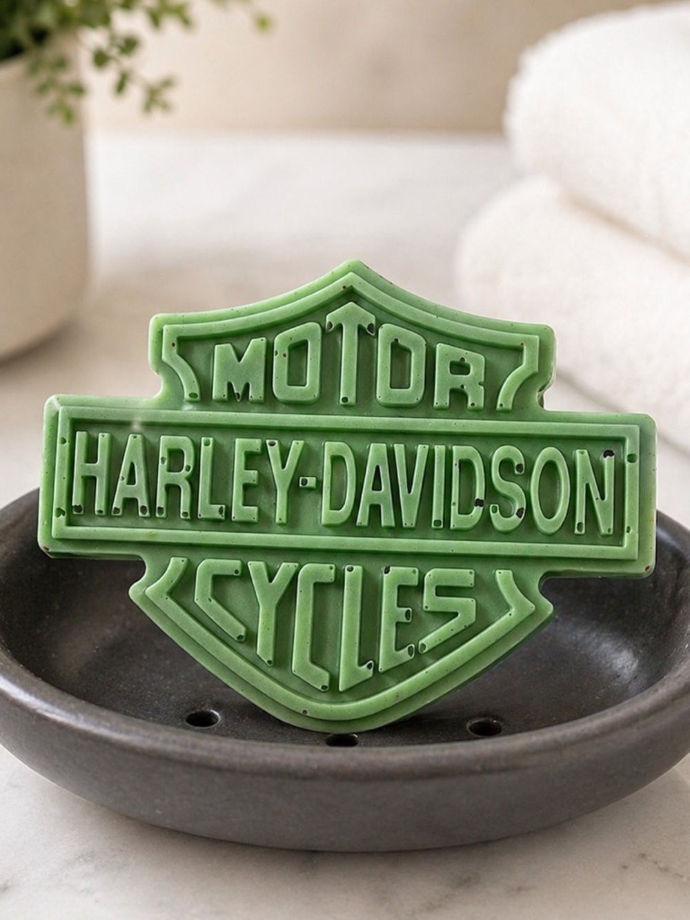 Citrus vanilla soap 5x3in 5oz HANDMADE donkey milk Harley Davidson